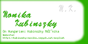 monika kubinszky business card